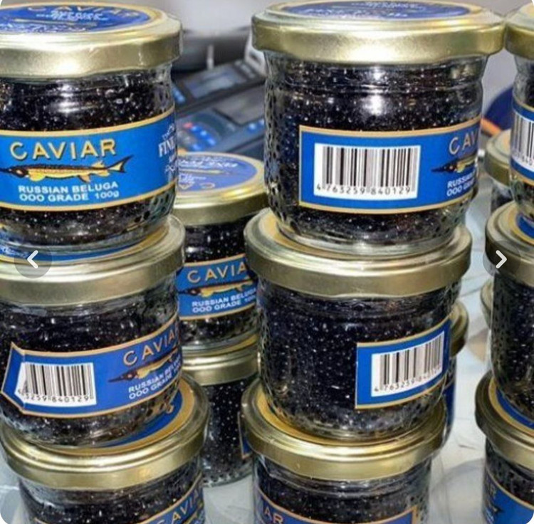خاویار خوراکی مشکی پرروشی بلوگا آذربایجان صد گرم تحت لیسانس روسیه